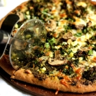 Whole Wheat Pesto Pizza with Mushrooms and Kale