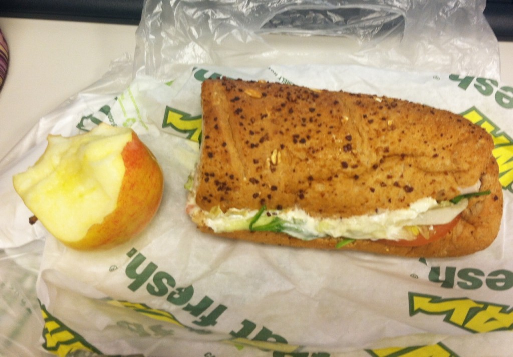 subway and an apple