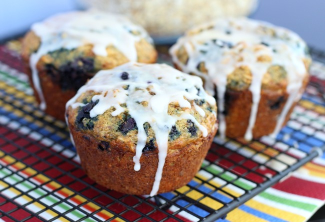 Blueberry Flax Oatmeal Muffins