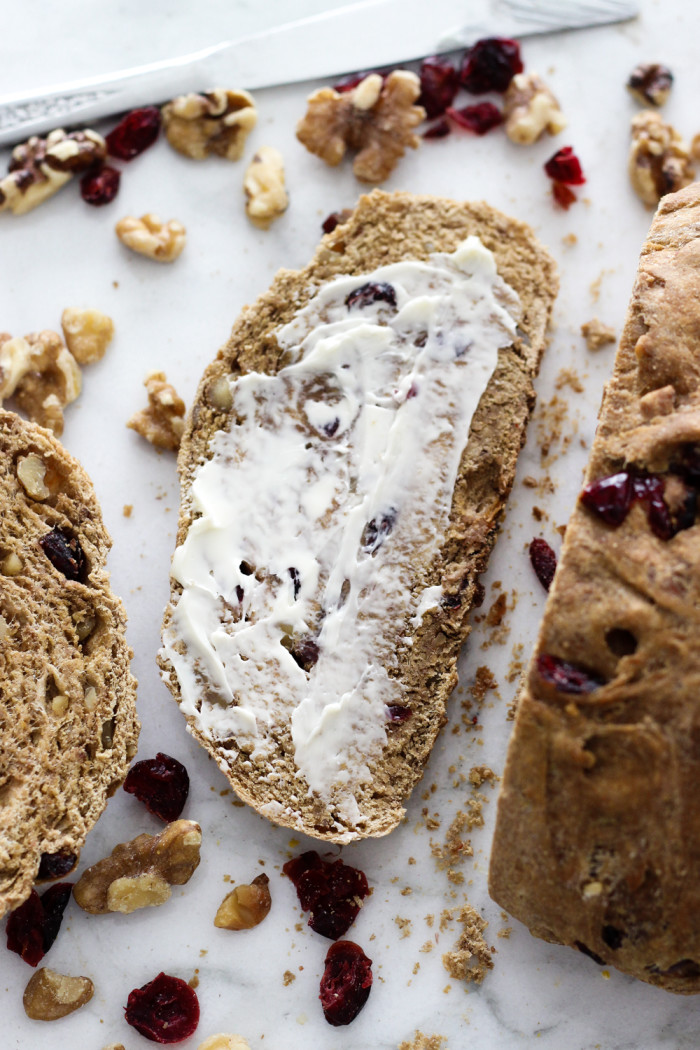Whole Wheat Cranberry Walnut Bread (vegan!) made with Red Star Yeast-2