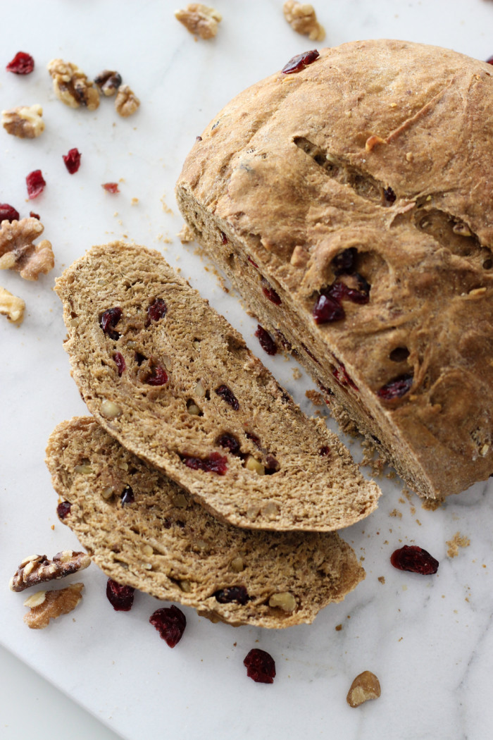 Whole Wheat Cranberry Walnut Bread (vegan!) made with Red Star Yeast-8